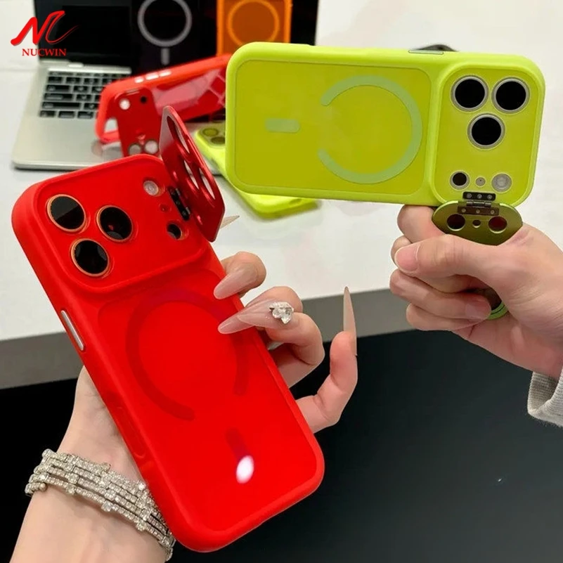 Upgrade 17 Luxuriöser Magnetischer Metall-Kamerahalter für Magsafe Handyhülle für iPhone 15 14 13 16 17 Pro Max Objektivständer Hülle