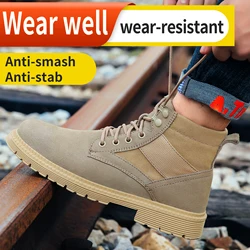 GUYISA Uomo's Steel Toe Anti Smashing e Anti Piercing Leggero, Semplice, Comodo, Alto Top Professionale Scarpe di Sicurezza