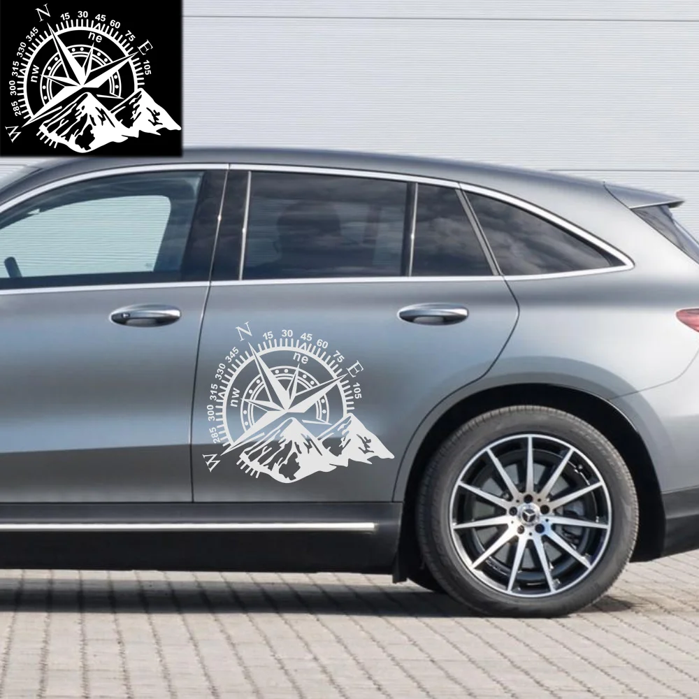 

Funny Vinyl Car-Styling Decals 60*50cm For Auto Window Motorcycle Decor Art Design Off-road Mountain Compass Car Sticker
