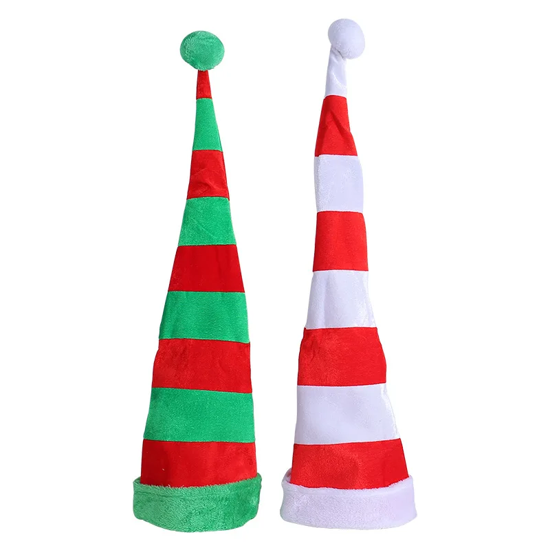 2024 New Christmas Long Hat Creative Elf Hat Party Red White Red Green Atmosphere Clown Hat Christmas Hat Decorative Hat