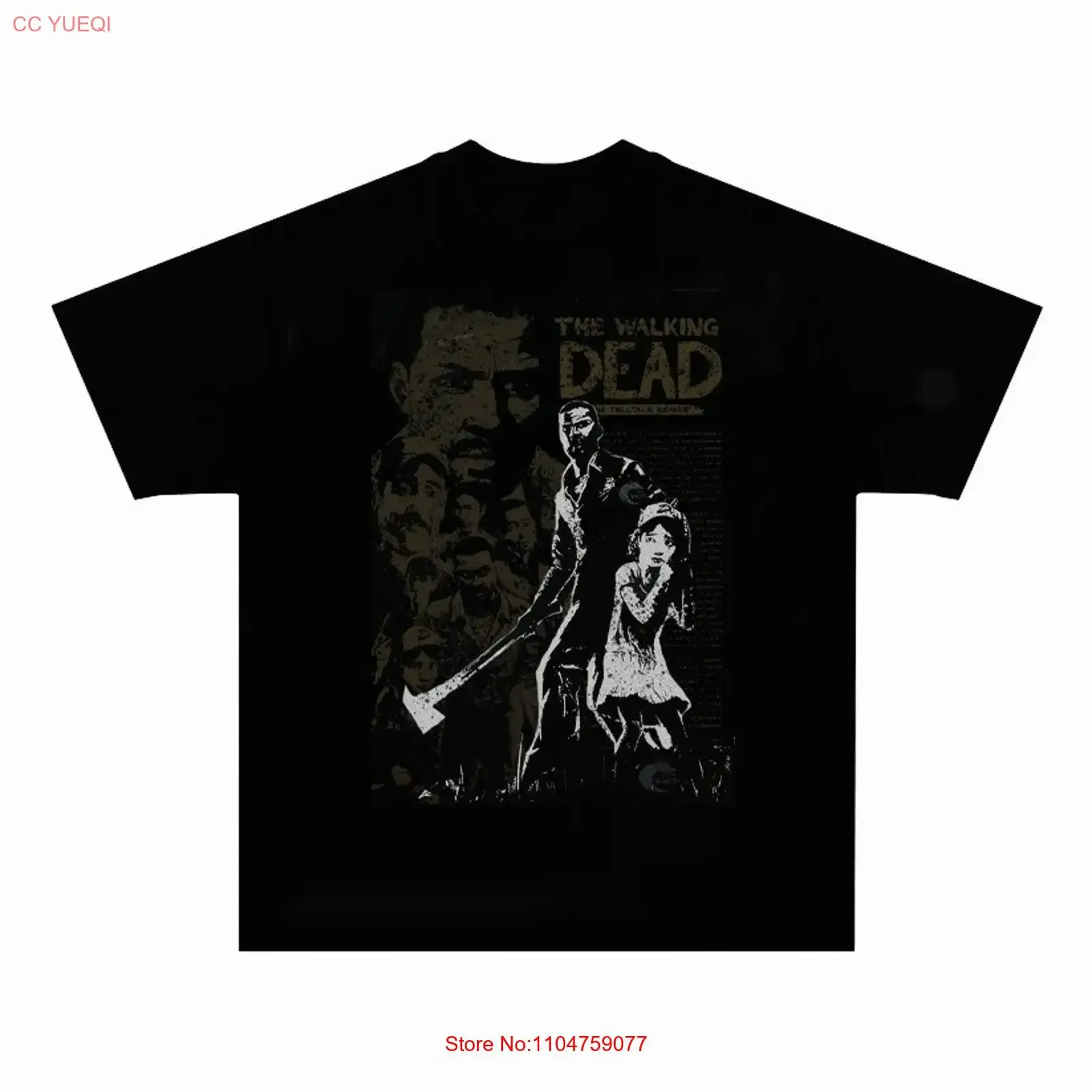 Retro The Walking Dead Game Season 1 Poster T Shirt S 5XL vintage Washed Comfortable designer clothes Versatile streetwear