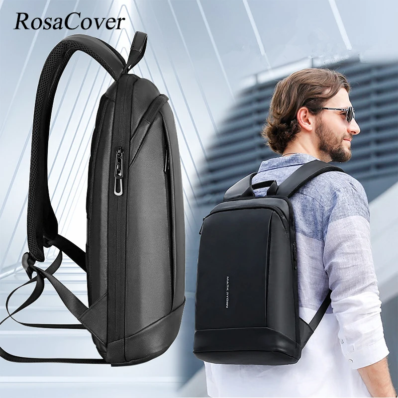 Slim Laptop Backpack Men Thin Back Pack 15.6 inch Work Man Backpack Business Bag Unisex Black Ultralight Backpack Mochilas