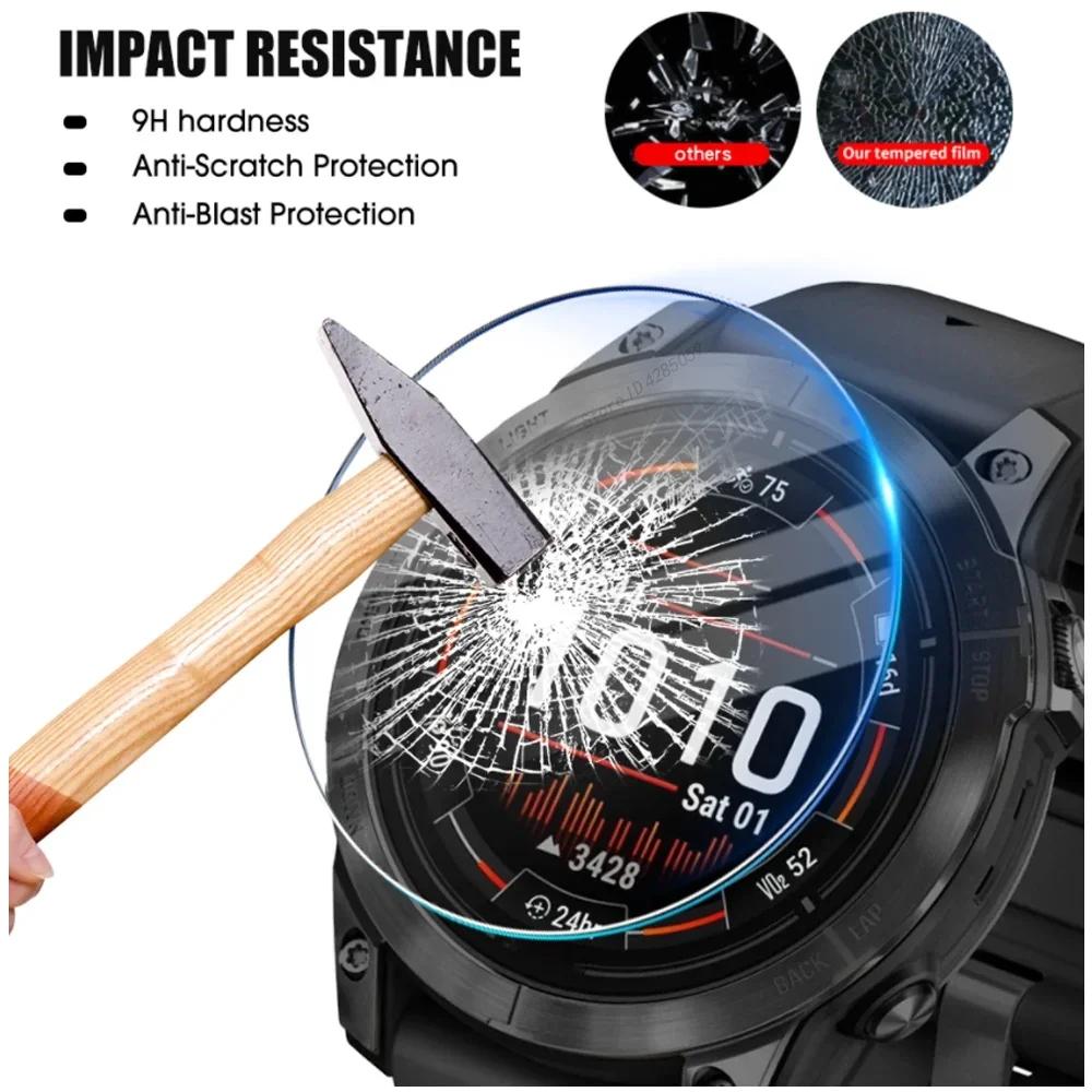Tempered Glass Screen Protector For Garmin Fenix 8 51mm 47mm 43mm Smartwatch Premium Anti-scratch HD Protector Film Accessories