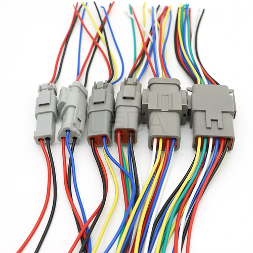 1 Uds DT conector automotriz impermeable con cableado de 15cm DT06-2S/DT04-2P 3P 4P 6P 8P 12P enchufe macho hembra para automóvil