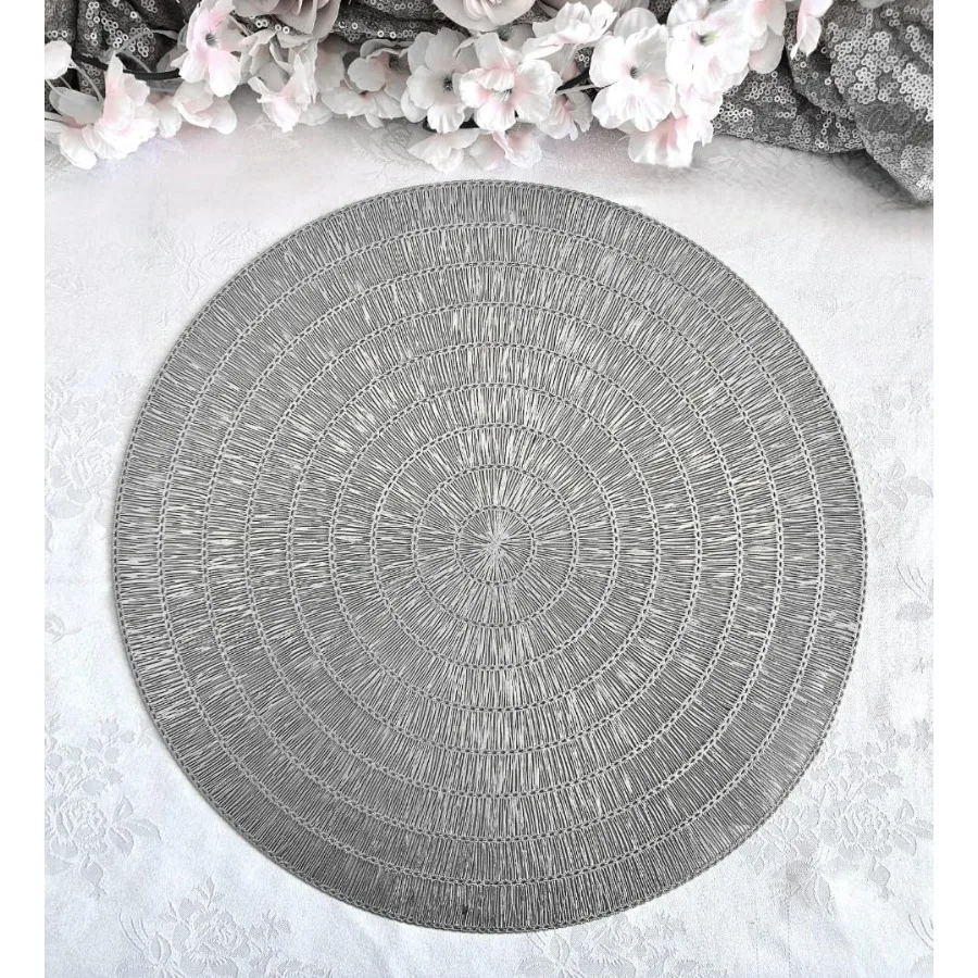 식탁용 센터피스 플레이스매트 40개 팩 세척 가능하고 청소가 쉬운 PVC 내열성 직조 비닐 테이블 매트