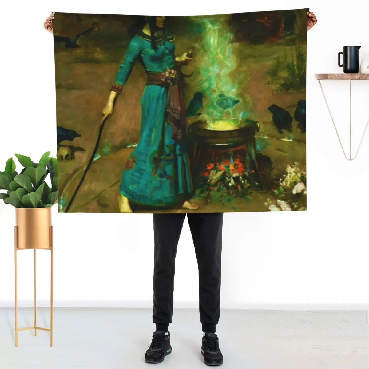 John William Waterhouse The Magic Circle Throw Blanket Thins for babies funny gift wednesday Summer Beddings Soft Beds Blankets