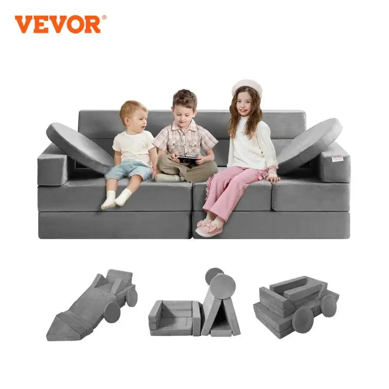 

VEVOR Modular Couch with High-density 25D Sponge for Playing Creating Sleeping Imaginative Furniture for Bedroom and Playroom