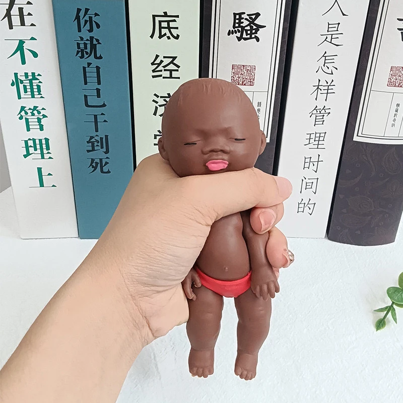 Cute Funny Black Baby Doll Pinch Decompression Toys Creative Soft Squeeze Slow Rebound Toy Relaxed Relief Party Tricky Toys Gift