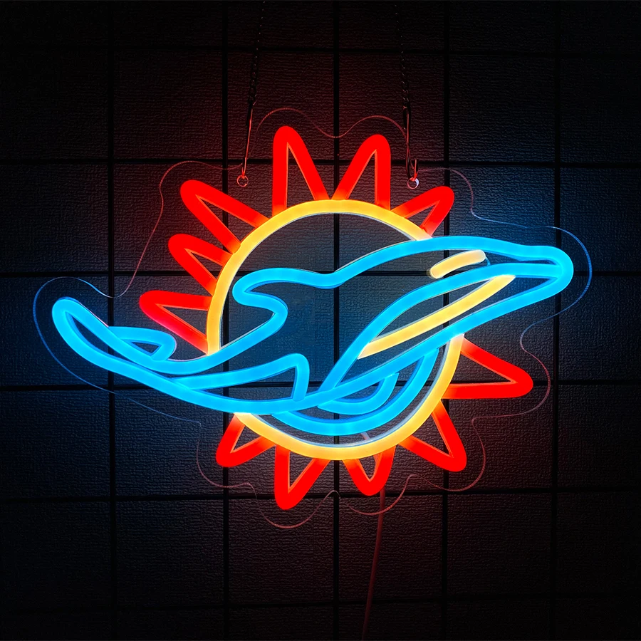 

Whale Neon Sign, Sun Flower Led Night Light Signs, Used For Bar Clubs, Bedrooms, Office Art Wall Decor, Easy To Hang Walls.