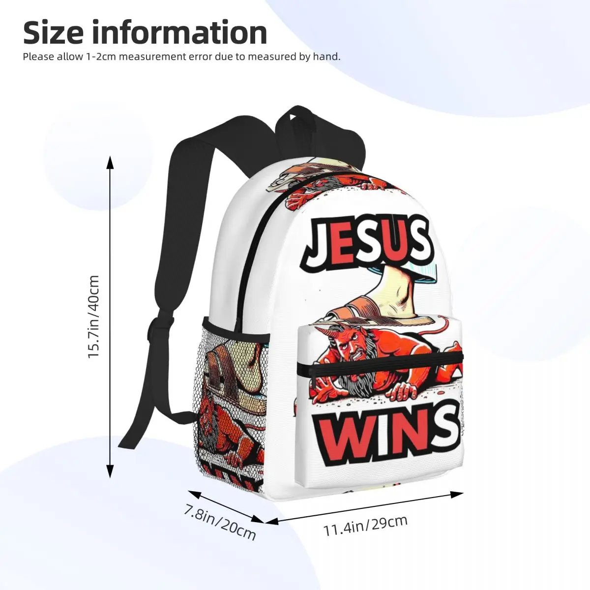 يسوع يفوز حقيبة ظهر الطالب المدرسية المشي لمسافات طويلة السفر Daypack للرجال النساء أزياء الكتب حقائب الكتف #2