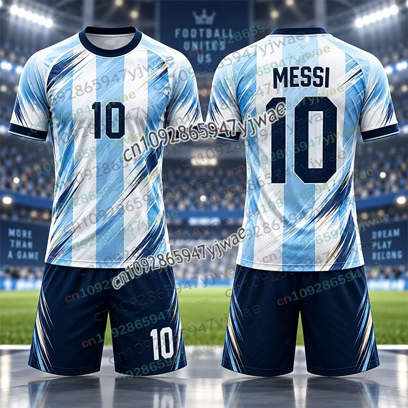 2026 Spezielles Messi 10 Fußball-Trikot-Set mit T-Shirt und Shorts für Damen und Herren, Harajuku Argentinien Fan-Shirt und Shorts, Sommer-Kinder-2-Teiliges-Set – Detail 7