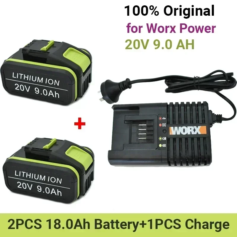 NIEUWE 20V9000mAh Lithium Oplaadbare Vervangende Batterij voor Worx Elektrisch Gereedschap WA3551 WA3553 WX390 WX176 WX178 WX386 WX678 + Lader