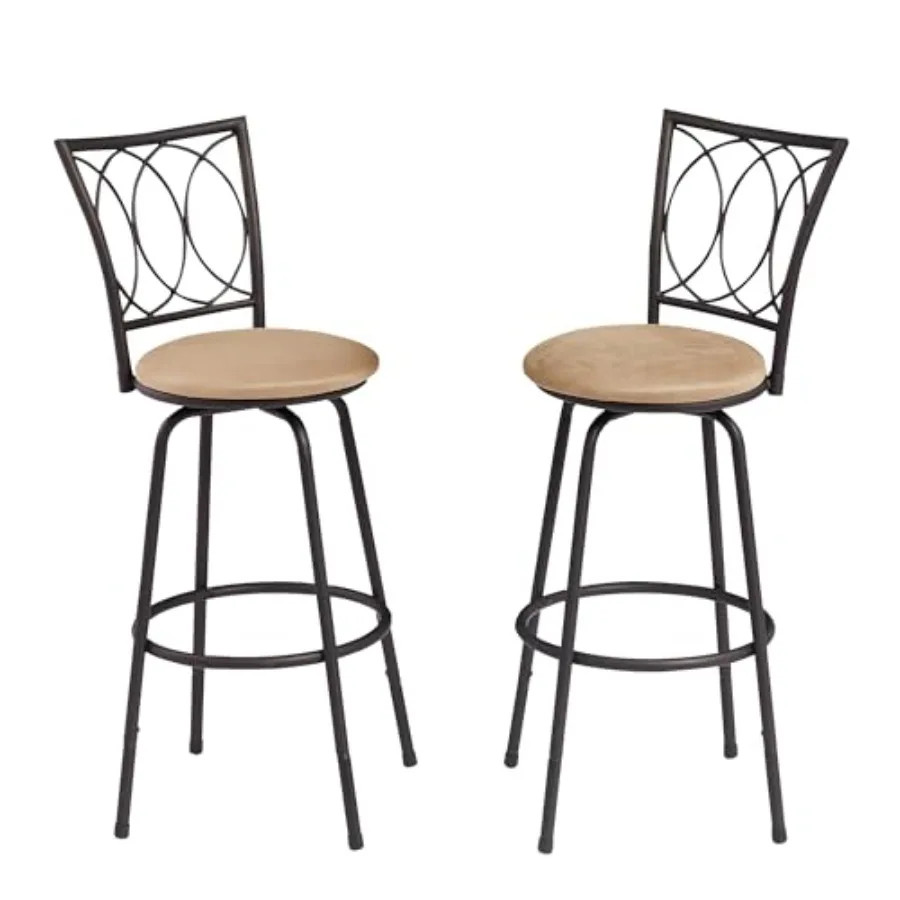 

Регулируемые барные стулья из стали для бистро и пабов с поворотным сиденьем на 360 градусов и удобной круглой подушкой