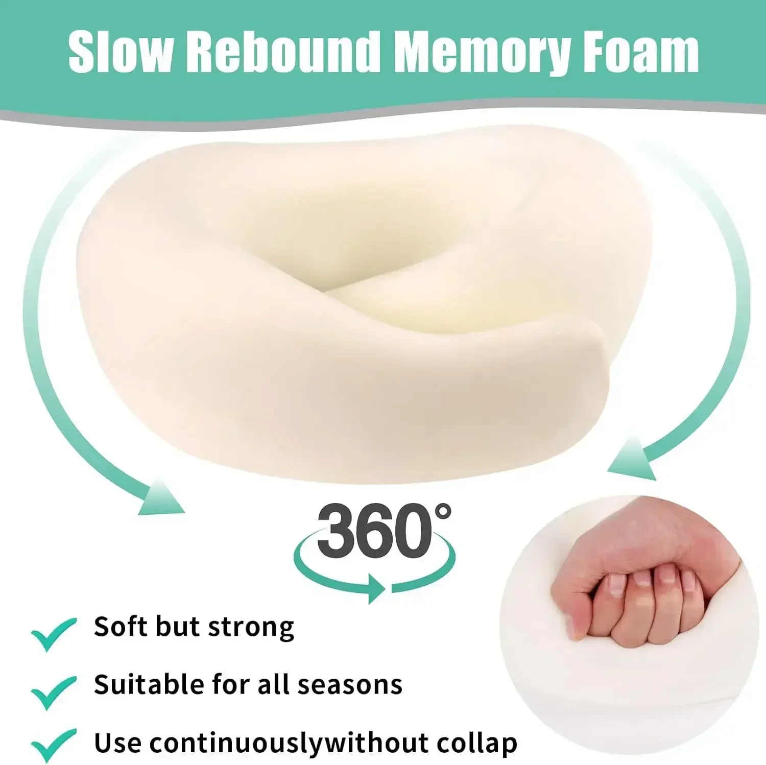 Travel Neck Support Portable Adjustable Soft Noon Break Sleep Pillows Memory Foam U-shaped Pillow Snail Style