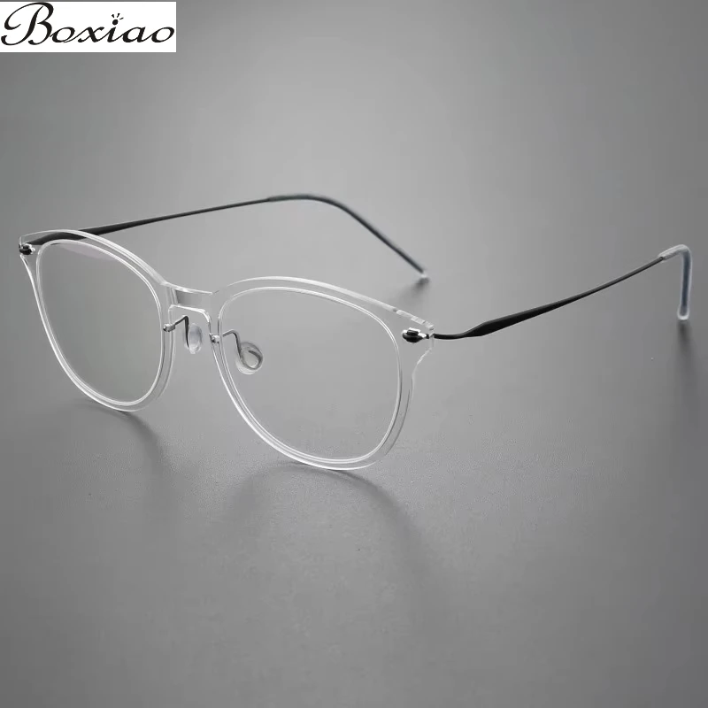 

Pure Titanium Nylon Personalized Transparent Glasses Frame Small Face Can Be Equipped with Myopia Glasses Full Frame Glasses