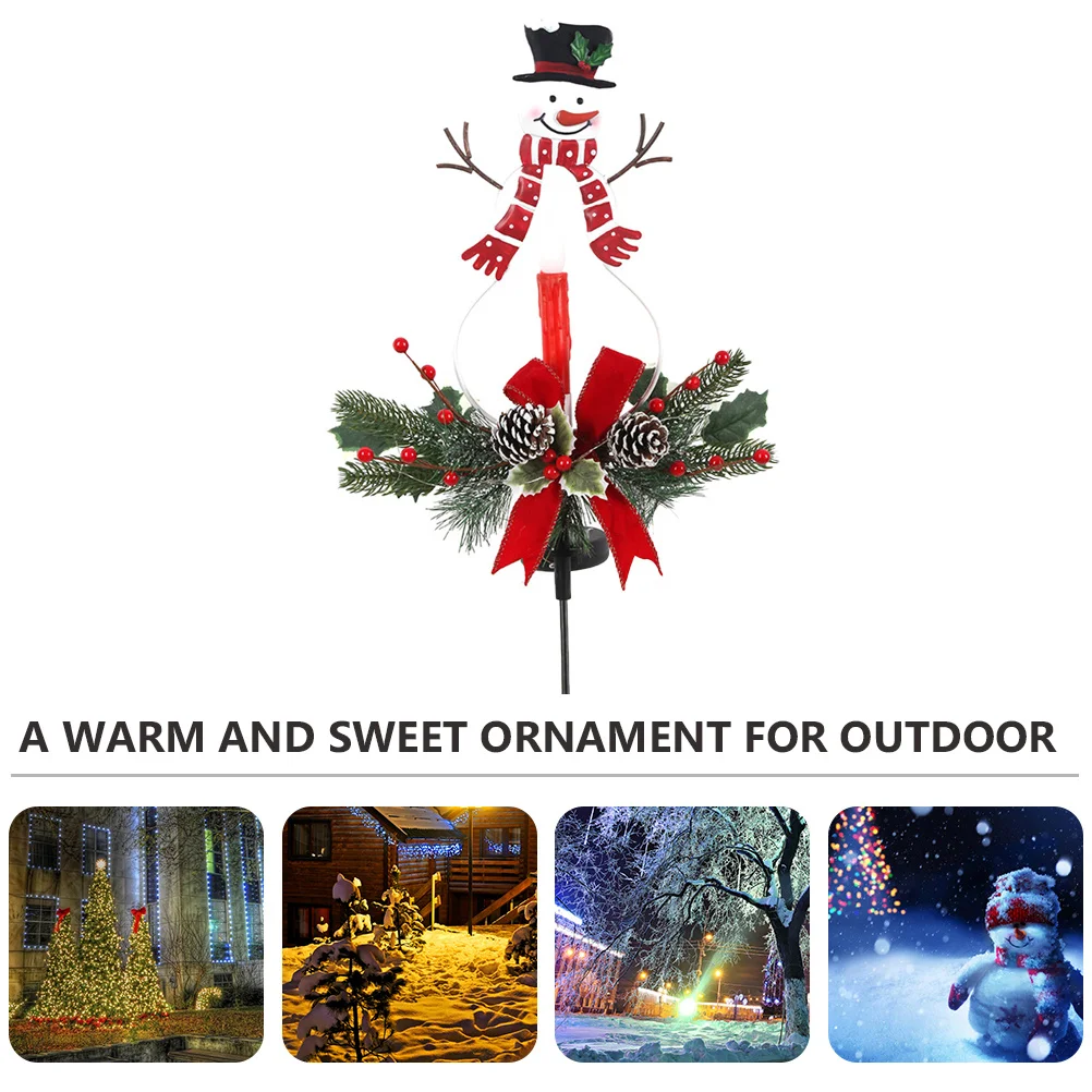 Luz Solar de muñeco de nieve, lámpara LED de jardín con gradiente colorido, decoración navideña para césped, luz de camino impermeable