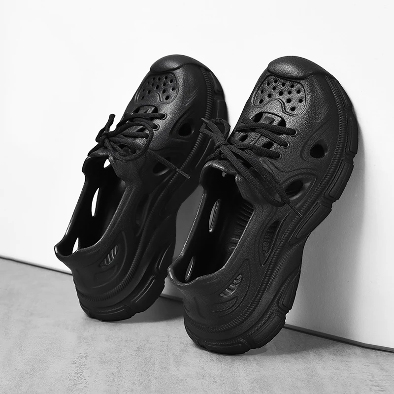 

Модные мужские сандалии, туфли с дырочками, повседневные носки, противоскользящие полые туфли на открытом воздухе, подходящие для прогулок в помещении и на открытом воздухе, лето