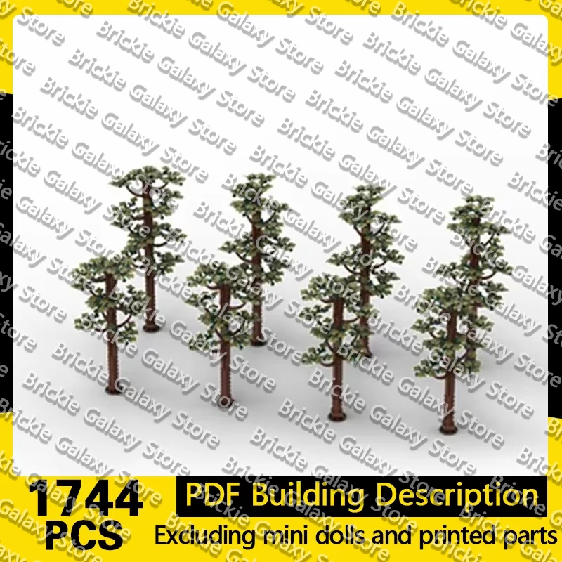 QWERTCreators Plant Series Model MOC Building Bricks Dark Green Tall Trees Modular Technology Gift Holiday Assemble Children Toy
