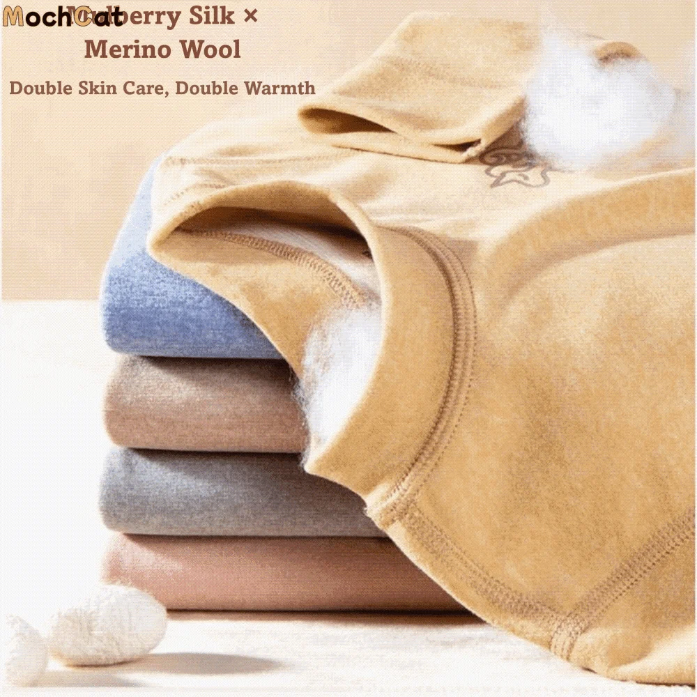 

Wool Autumn Clothing Set Silk Ventilate Wool Autumn Coat Set Absorb Sweat Skin-friendly Thermal Underwear Childrens Clothin