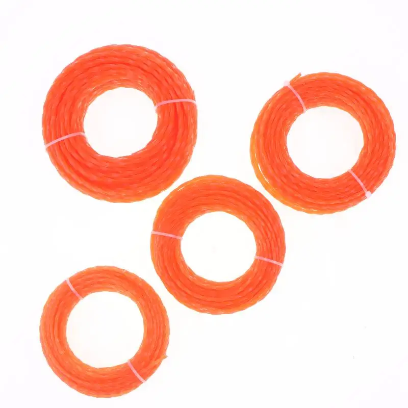 1 PCS 15m*2.4mm/2.7mm/3mm/4mm Grass Trimmer Line Nylon Spiral Brush Cutter Rope Lawn Mower Head Accessory