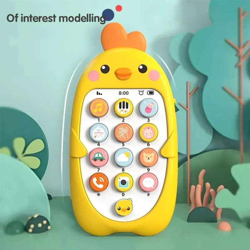 Puzzle bilingue avec lumière et son pour bébé, jouet de téléphone portable, batterie incluse, dessin animé, illumination, éducation précoce