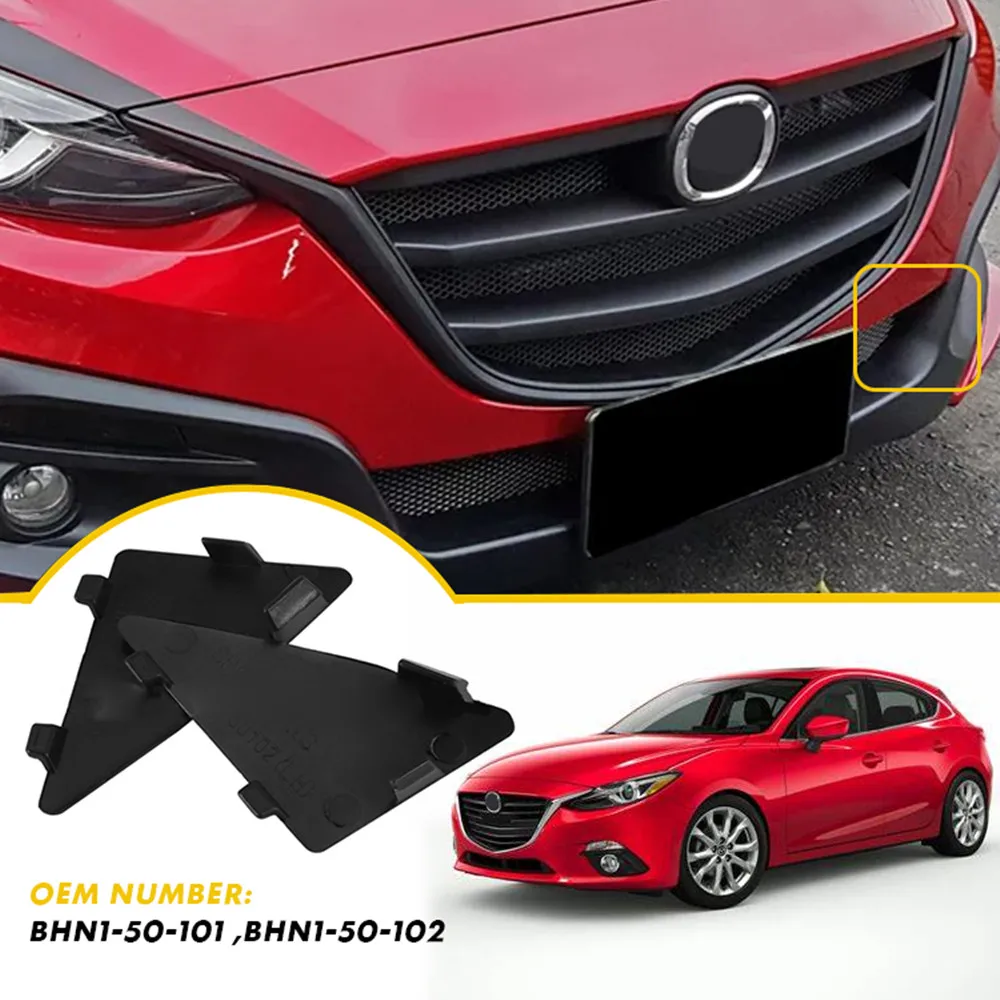 Auto Front Bumper Cover Cap Lower Grille Triangle Trim For Mazda 3 Axela 2014 2015 2016 BHN1-50-101 BHN1-50-102 Tow Hook Caps