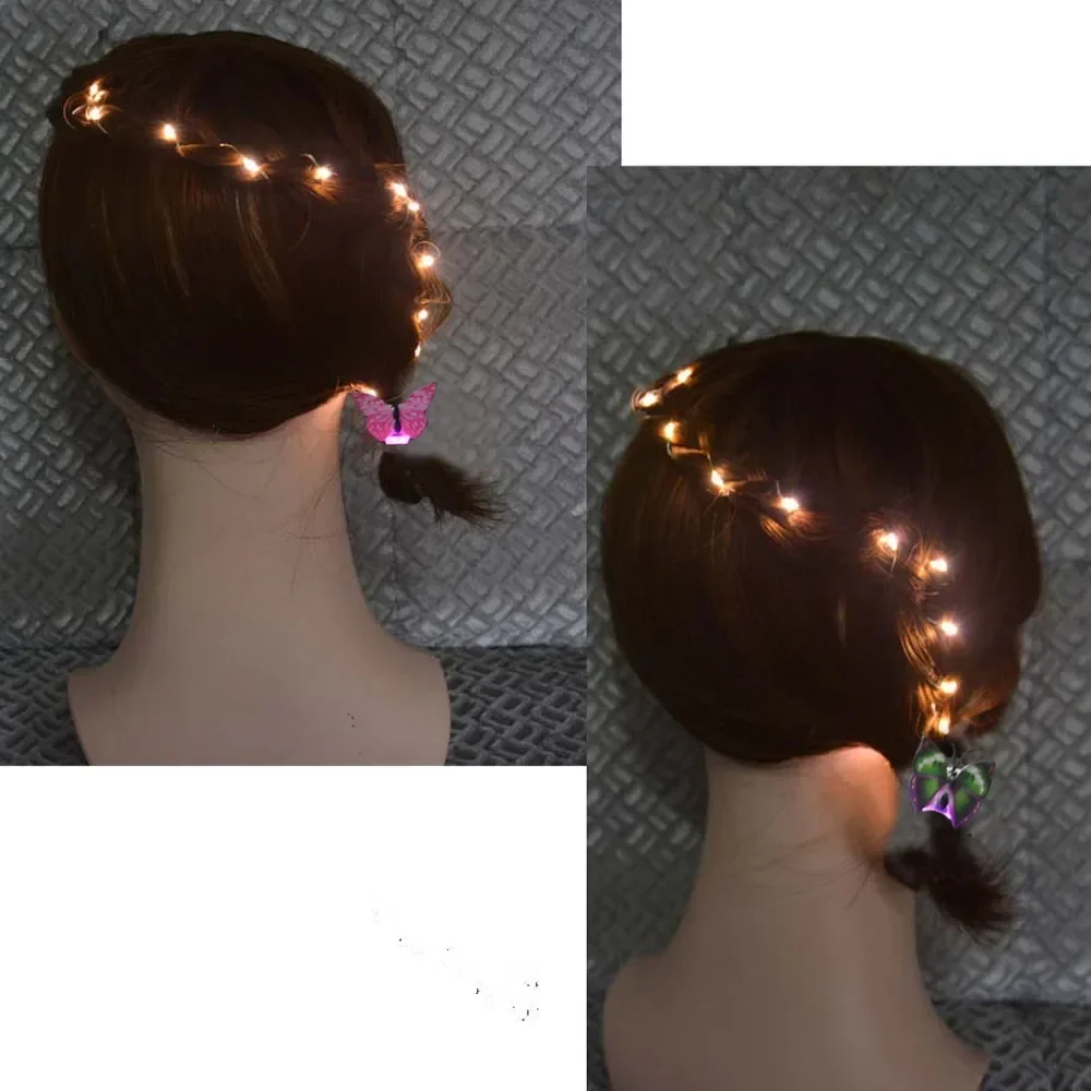 DIY LED Lights String Blinking Hair Styling Tool Braider Gift Weave Braids Girl Birthday Decoration Glow Party Supplies