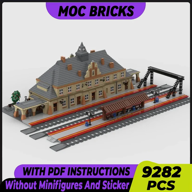 

City Street View Model Moc Building Bricks Neoclassical Train Station Technology Blocks Gifts Christmas Toys DIY Sets Assembly