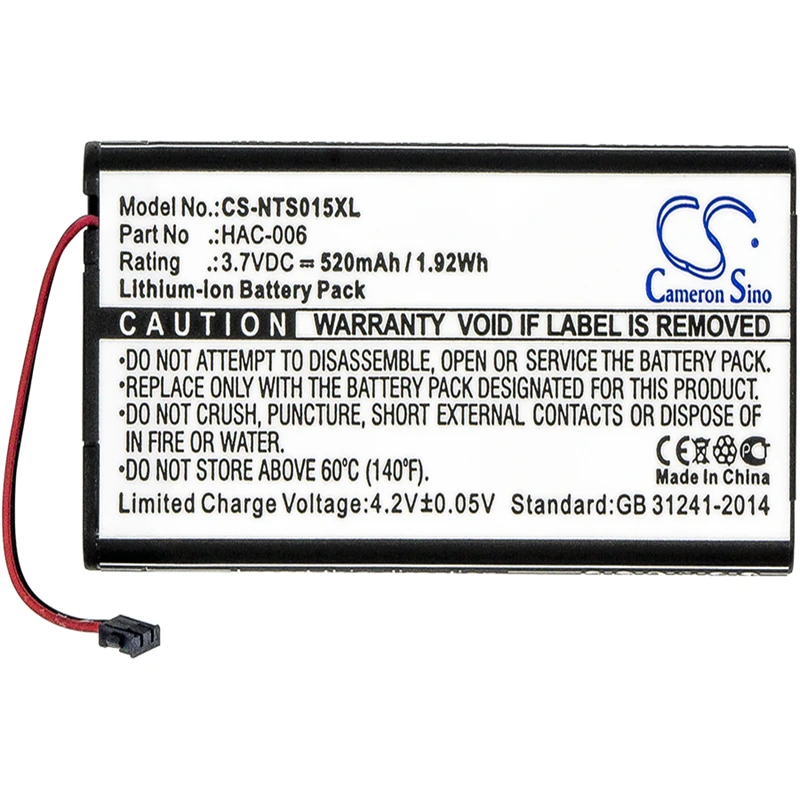 Li-Polymer battery for Nintendo Game Console,3.7V, Switch Controller HAC-015 HAC-016 HAC-A-JCR-C0 HAC-A-JCL-C0