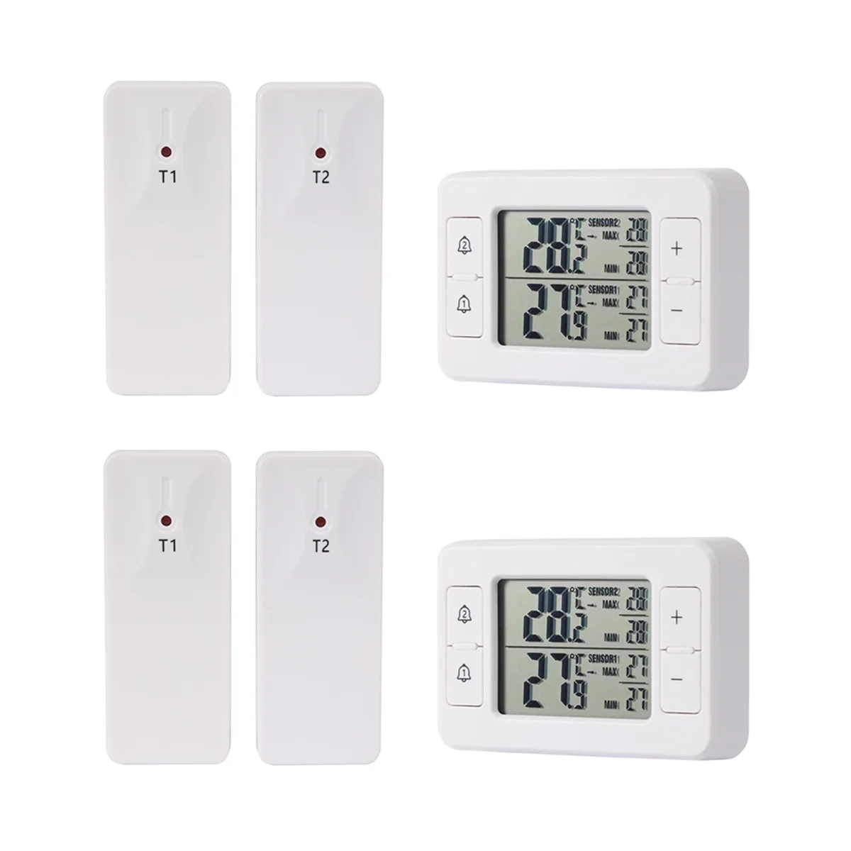A002 2Set Household Refrigerator Cold Storage Electronic Thermometer One Tow Two Wireless Transmission Thermometer with Alarm