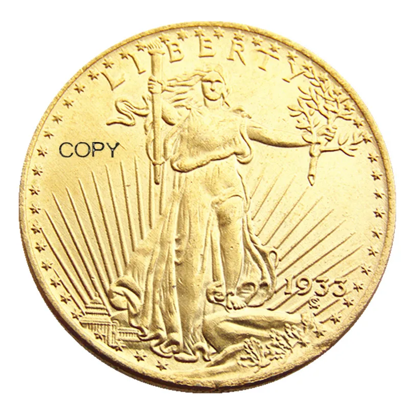 USA 1933 20 dolarów Saint-Gaudens-podwójny orzeł, z mottem pozłacanym kopią monety