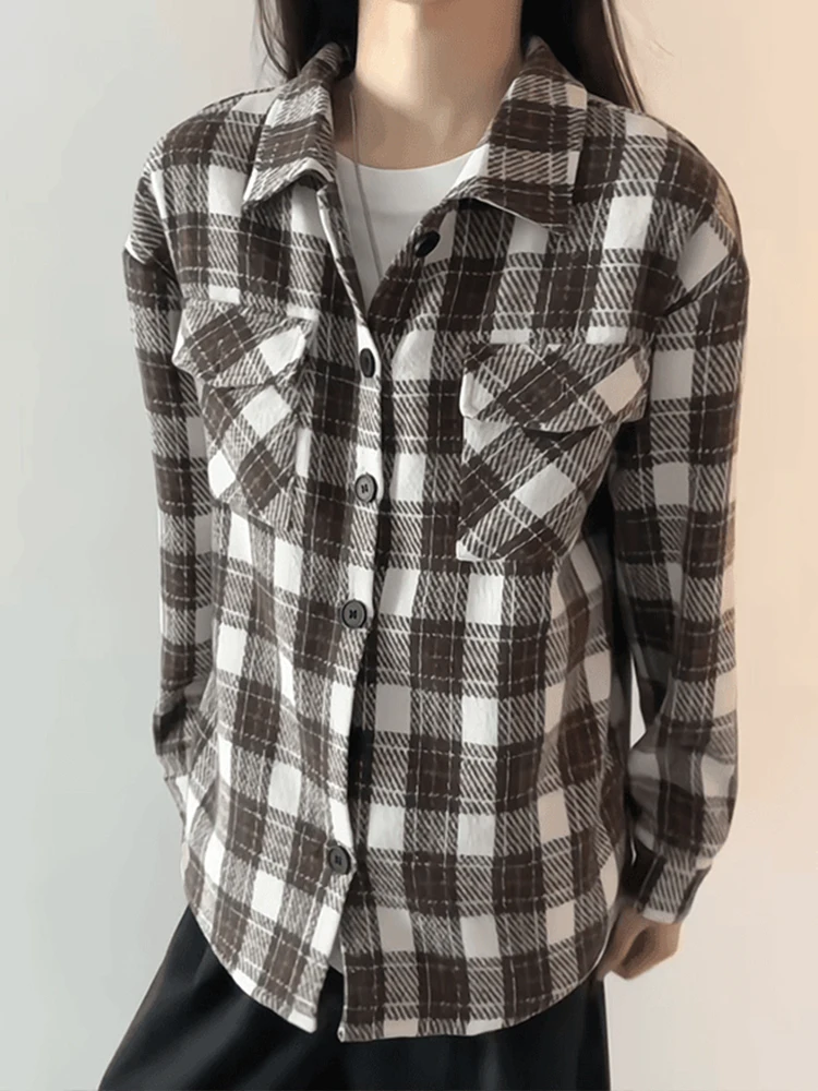 

Мужская шерстяная рубашка в клетку: повседневный стиль, для многослойных образов, модная, осенне-зимняя, винтажная, в американском стиле, премиум-класса