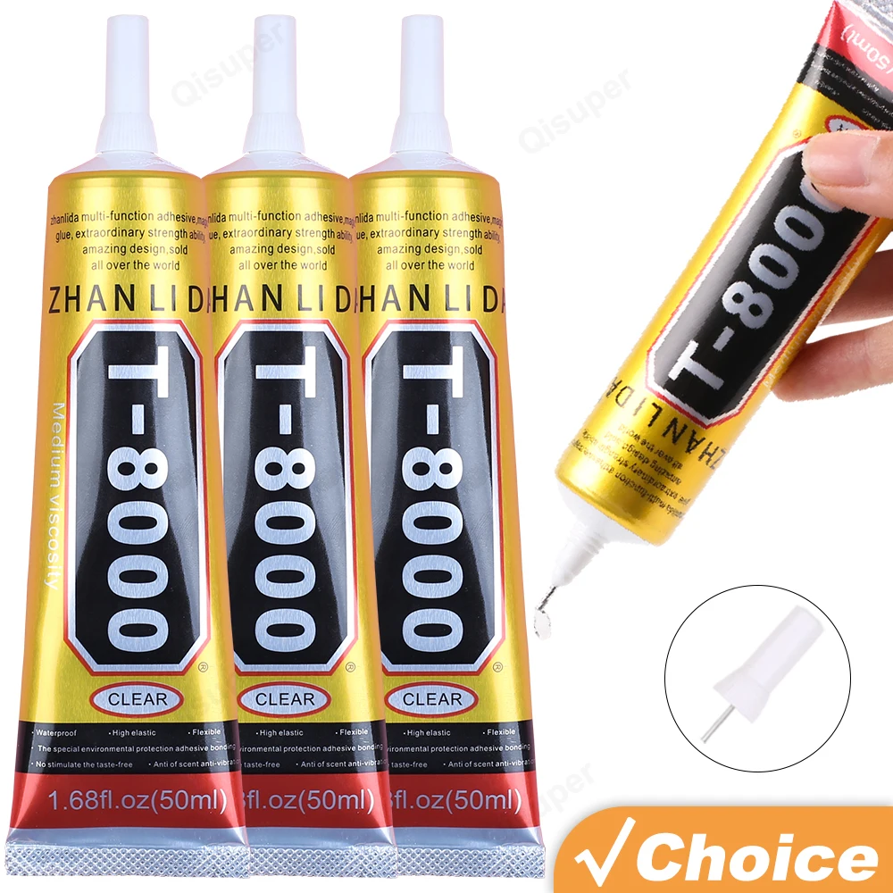 Cola transparente t8000 para reparo de celular, strass, joias, contas de pérola, diamante, artesanato, fone de ouvido, adesivo preto zhanlida bond