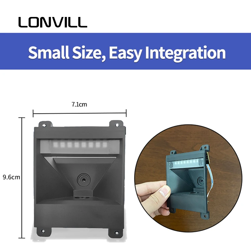 LONVILL Ultra-thin Compact Design Easy Integration High-Resolution CMOS OEM Barcode Reader for Self-service Kiosk