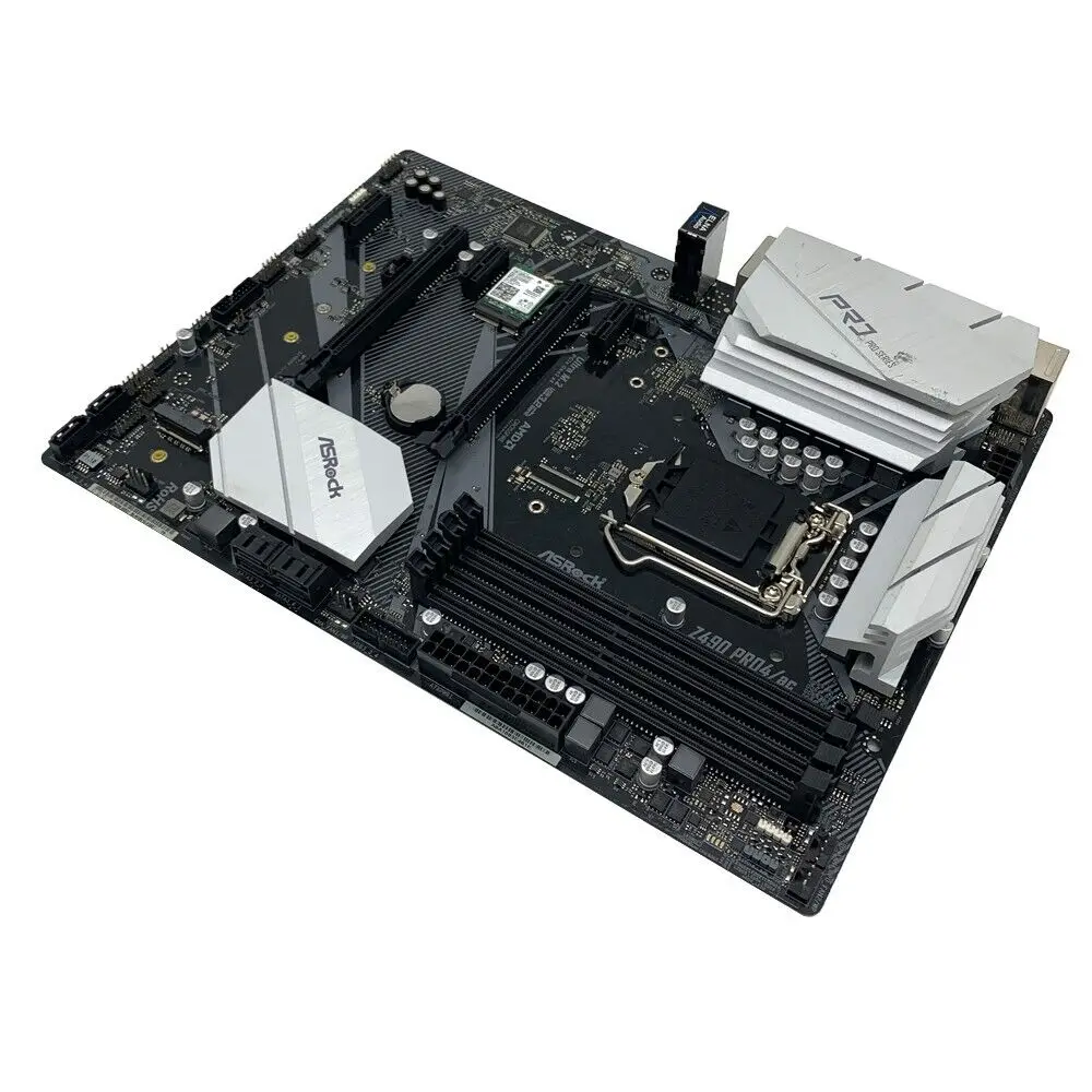 Imagem -05 - Asrock-placa-mãe Z490 Pro4 ac Cpu Atx Sata3 Lga 1200 Suporte I510400f I7-10700f I3-10320 I9-10900k