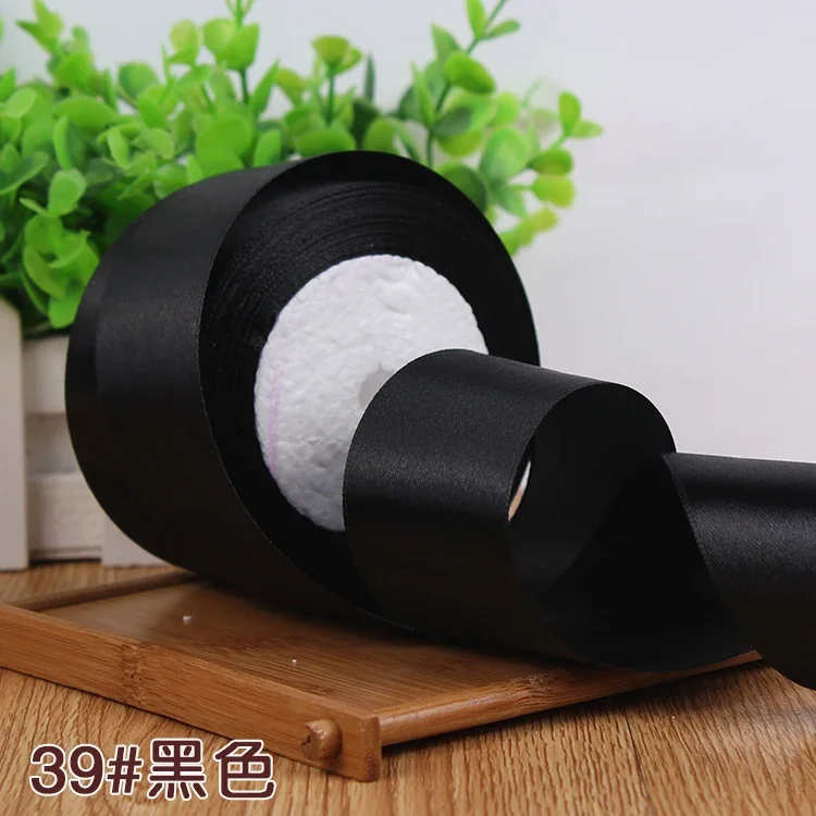 6/10/15/20/25/40/50mm Black Satin Ribbons DIY Crafts Sewing Fabric Christmas Halloween Birthday Party Wedding Decoration Ribbon