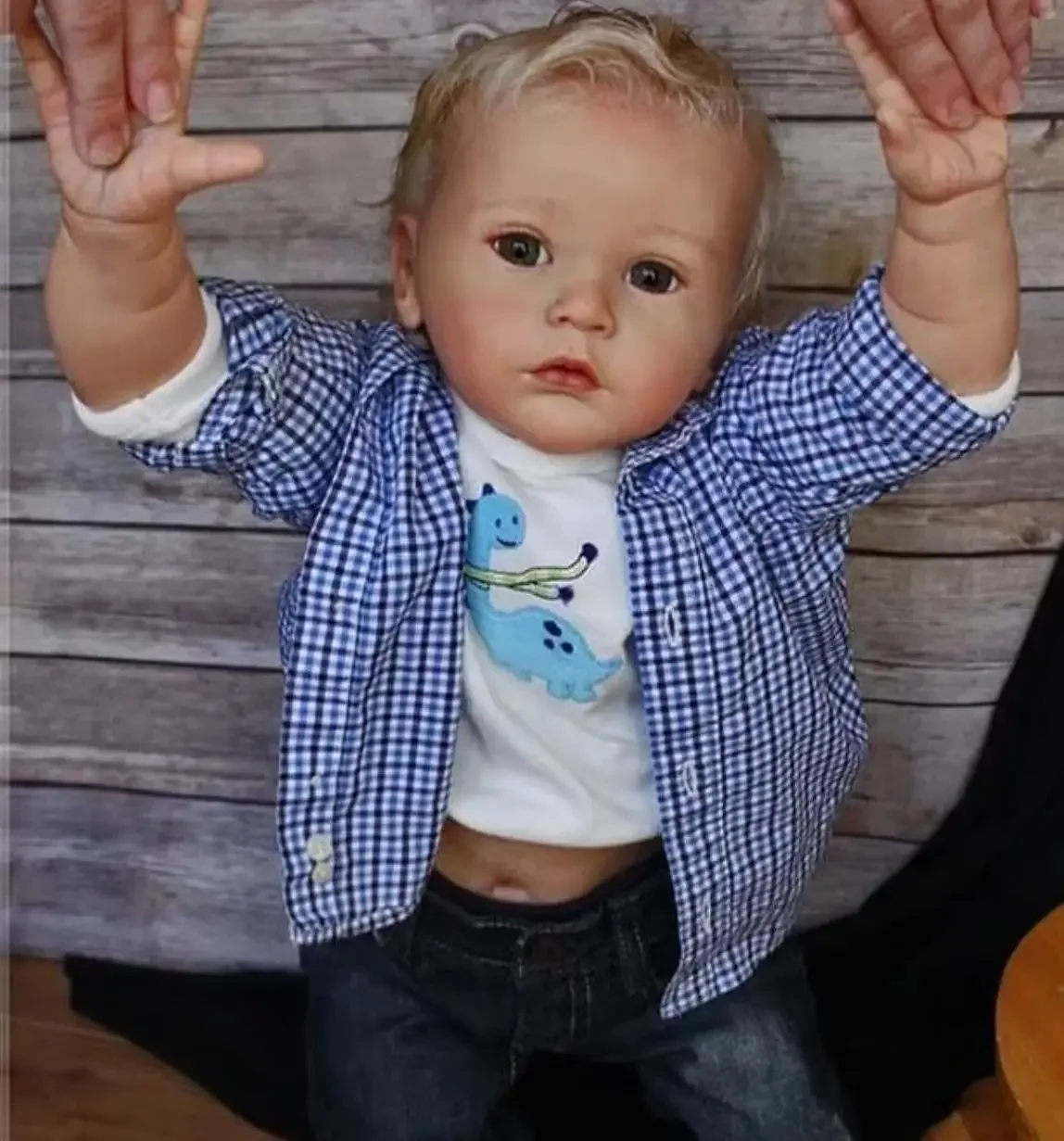 Dls personalizado fornecimento limitado 24 polegadas reborn bebê menino mattia com cabelo curto loiro enraizado à mão já acabado boneca