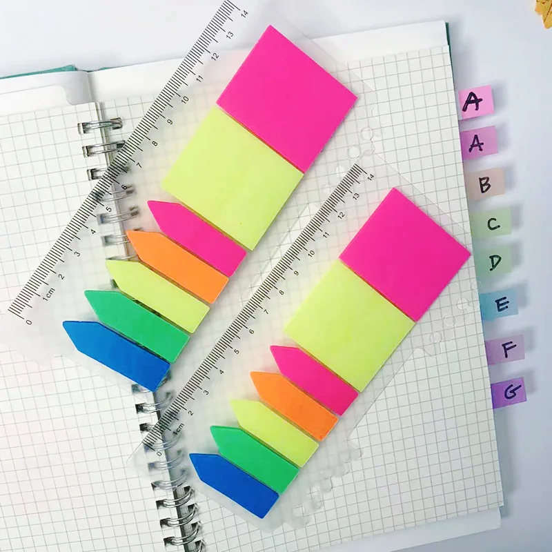 KindFuny 140 Sheets Transparent Sticky Notes Self-Adhesive Annotation Books Bookmarks Memo Pad Index Tabs Stationery