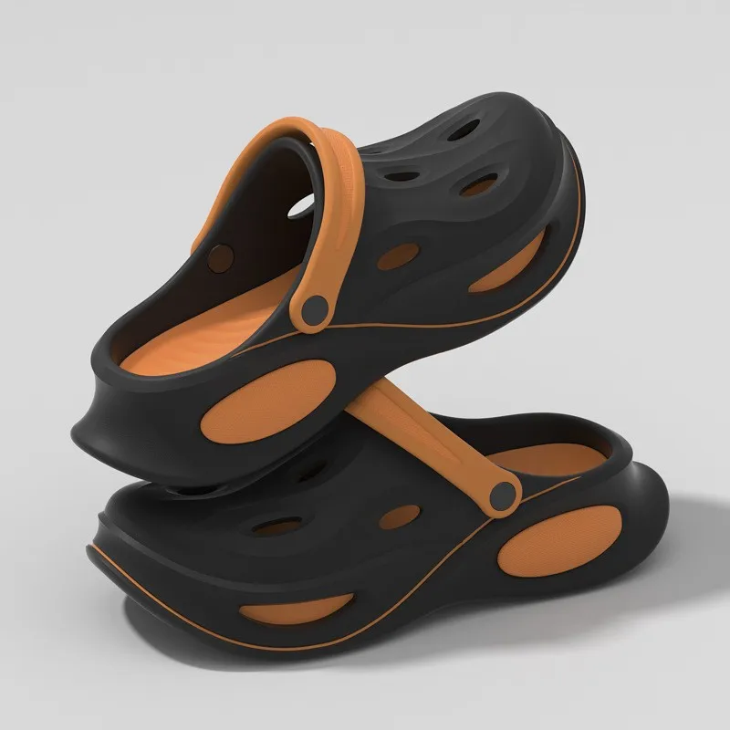 

Gacimy/мужские сандалии на толстой подошве, летние повседневные дышащие нескользящие пляжные тапочки, уличная новая непромокаемая садовая обувь, обувь с отверстиями