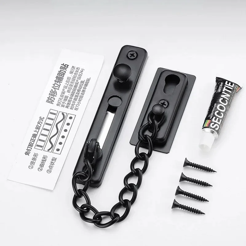 Hotel & Home Stainless Steel Anti-Lock Door Chain, Anti-theft Chain, Security Protection Home Door Lock, Multi-color Optional
