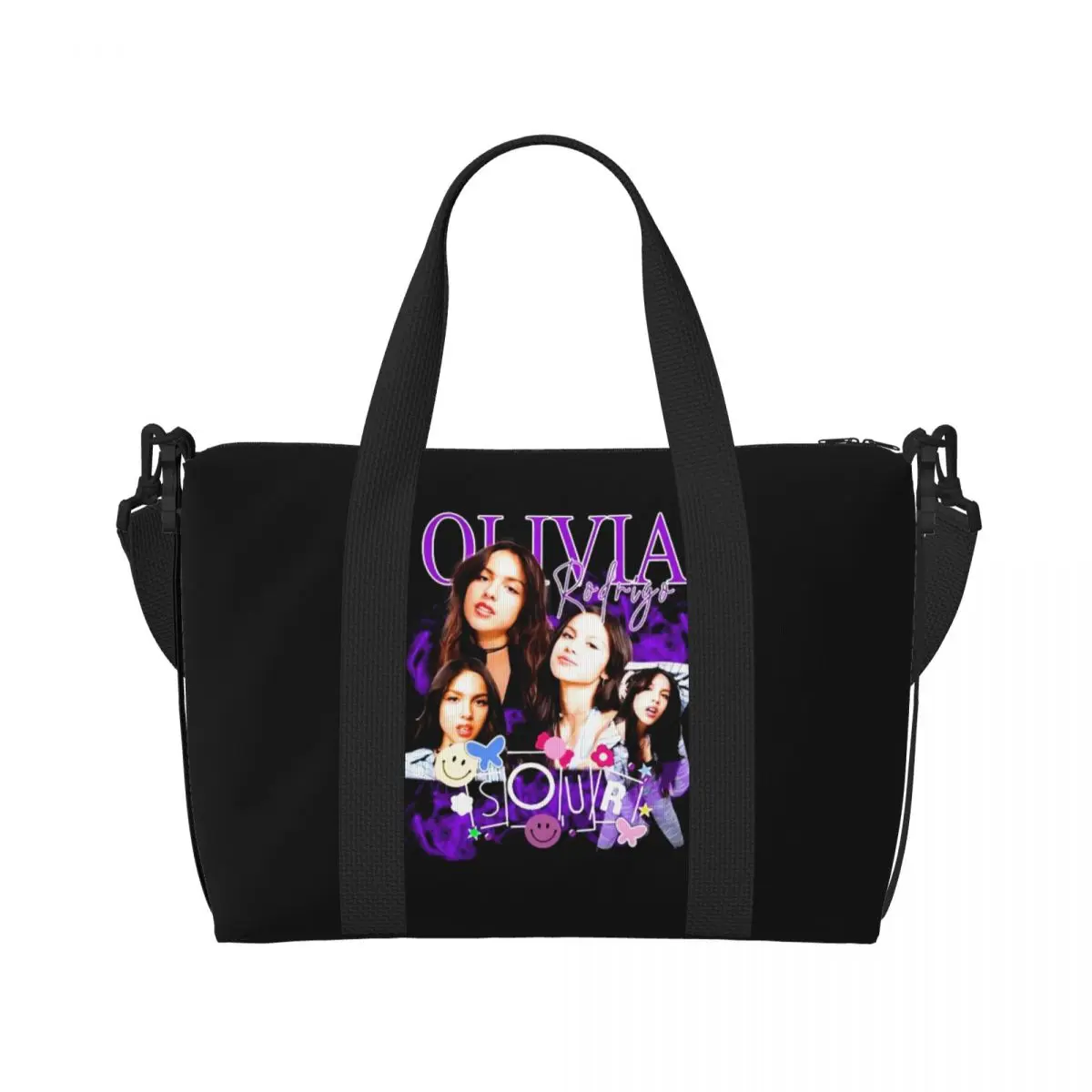 Custom Olivia Guts Sour American Singer Songwriters Groceries Shopping Tote Bag Women World Tour 2024 Gym Beach Travel Bags