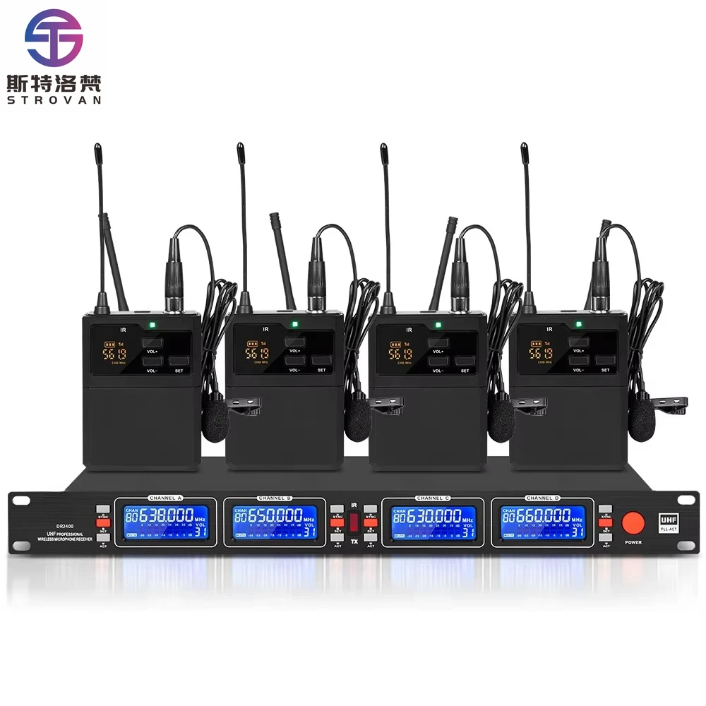 

DR2400 Professional Headset Lavalier Conference Wireless Lapel Mic Microphones