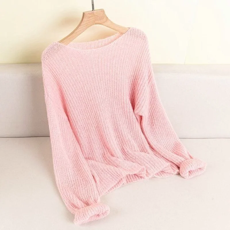 

Pullovers Women Autumn Hollow Out Loose Knitwear Fashion Ladies Casual Street Elegant OL Female Clothing Sweater New All-match
