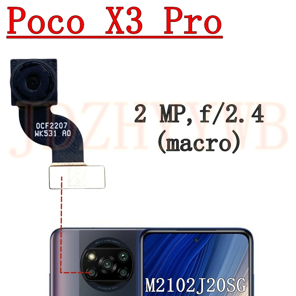 Rear Front Camera For Xiaomi Poco X3 Pro Selfie Wide Ultrawide Main Back Camera Module Replacement Poco X3pro