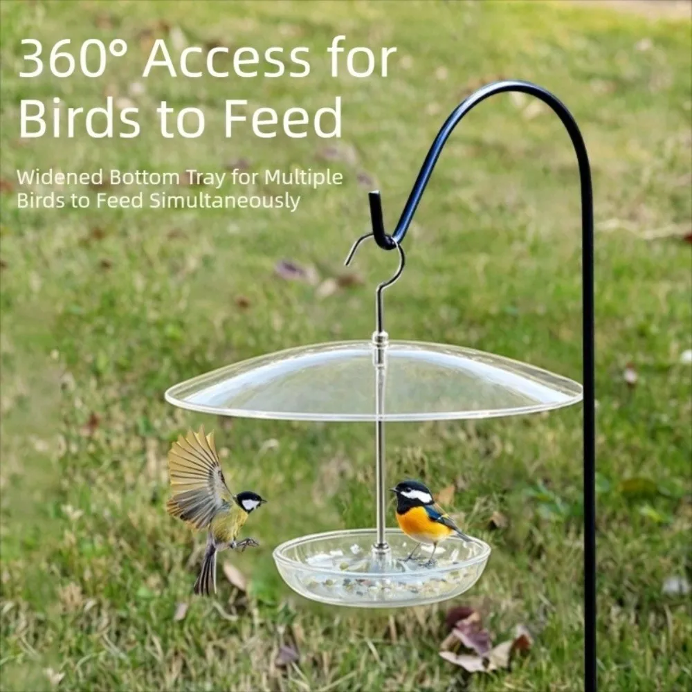 Clear Dome Bird Feeder Rain Guard Cover UV Protection Snow Proof Bird Feeding Weather Shield Weatherproof Squirrel Proof