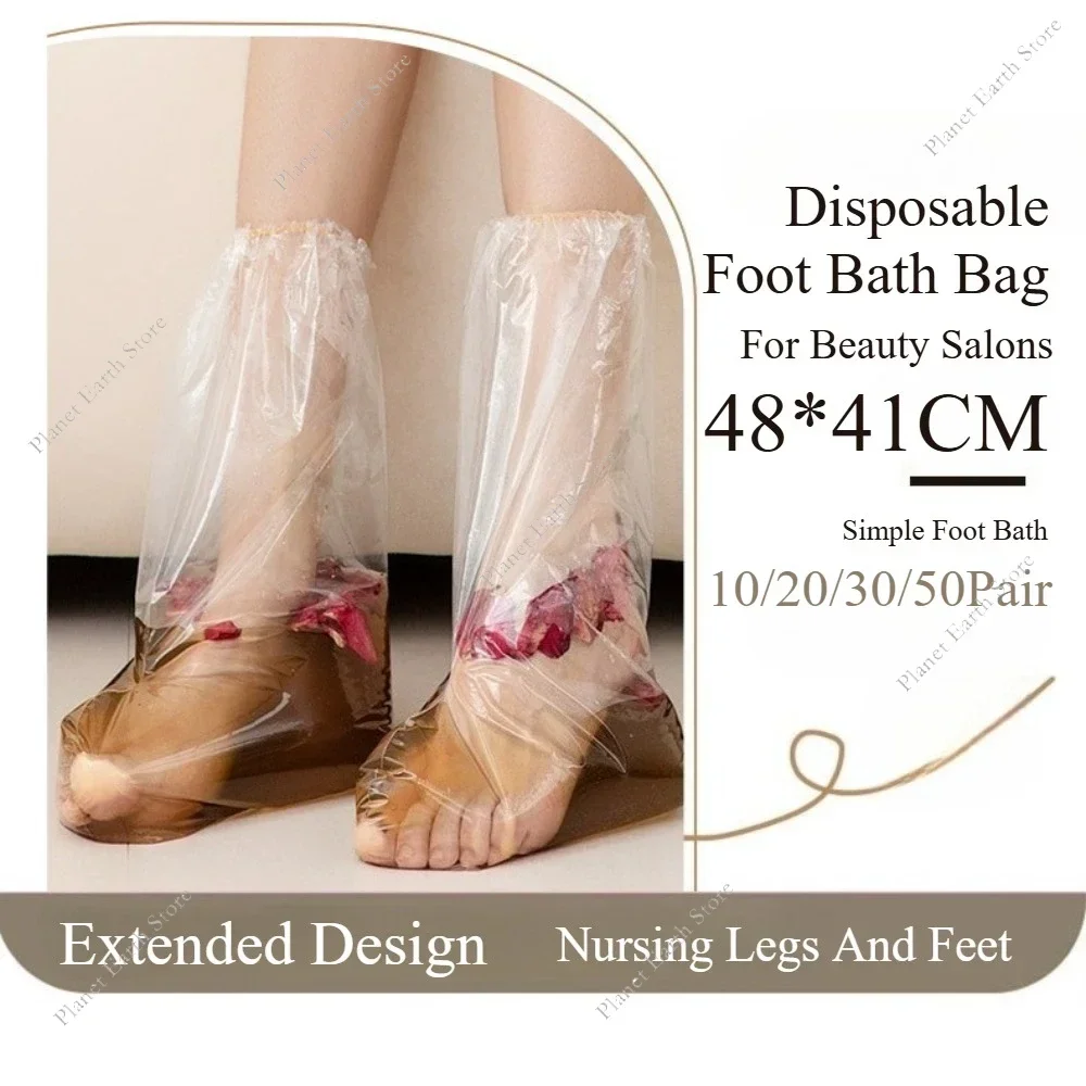 48cm*41CM Transprent Disposable Foot Bags 10/20/30/50 Pair High Temperature Resistance Detox SPA Covers Foot Bath Plastic Bag