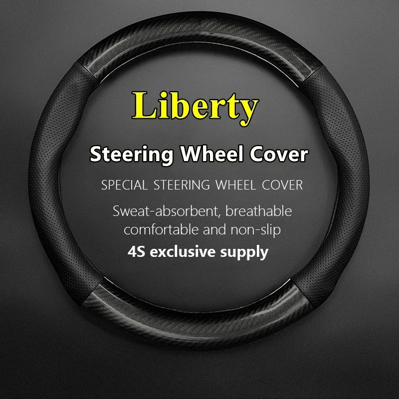 Car Steering Wheel Cover Leather Carbon Fiber For Jeep Liberty KJ KK 2002 2003 2004 2005 2006 2007 2008 2009 2010 2011 2012