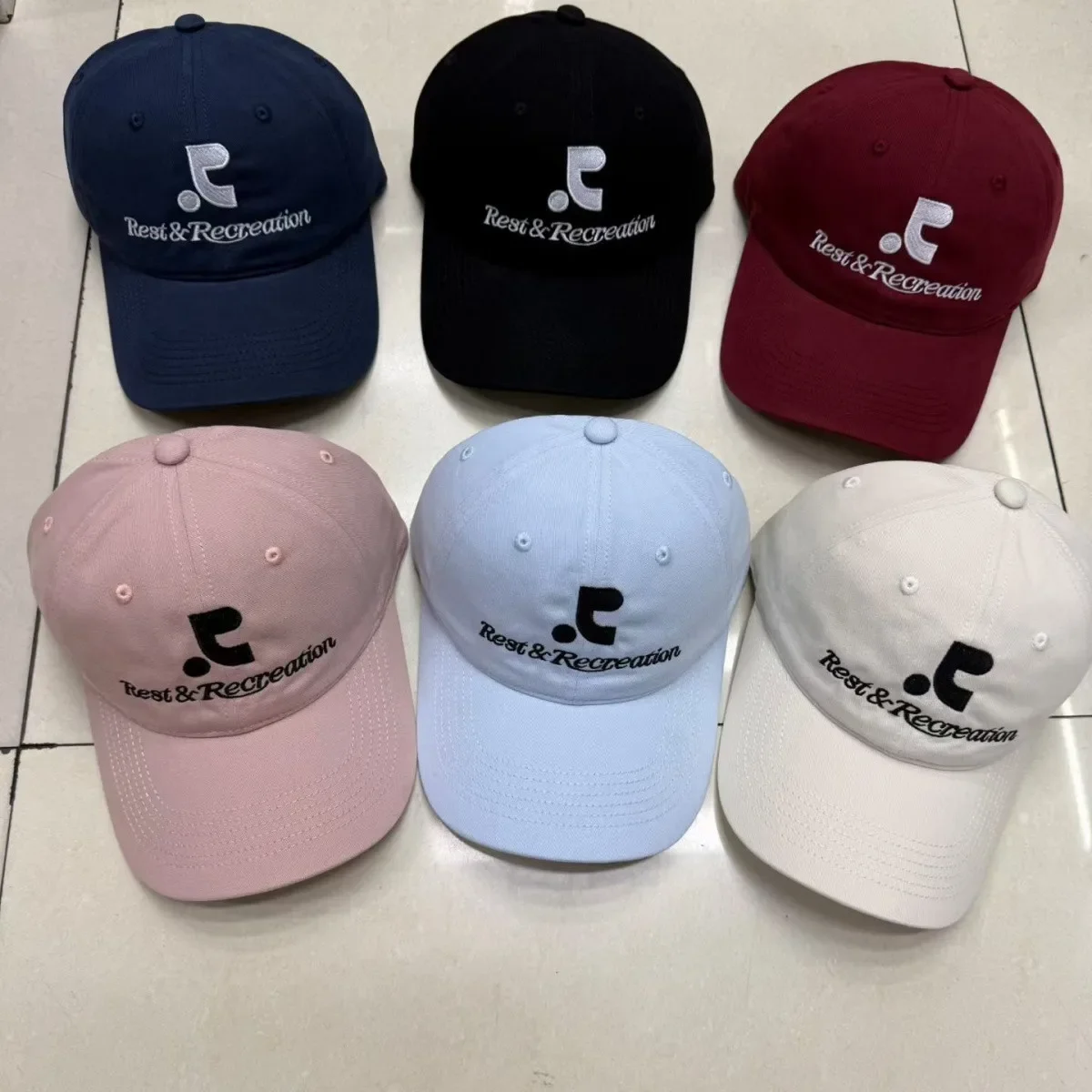 Rest&Recreation 2026S Trendy Baseball Cap Embroidery Breathable Sun Protection Face Slimming Dad Hat Couple