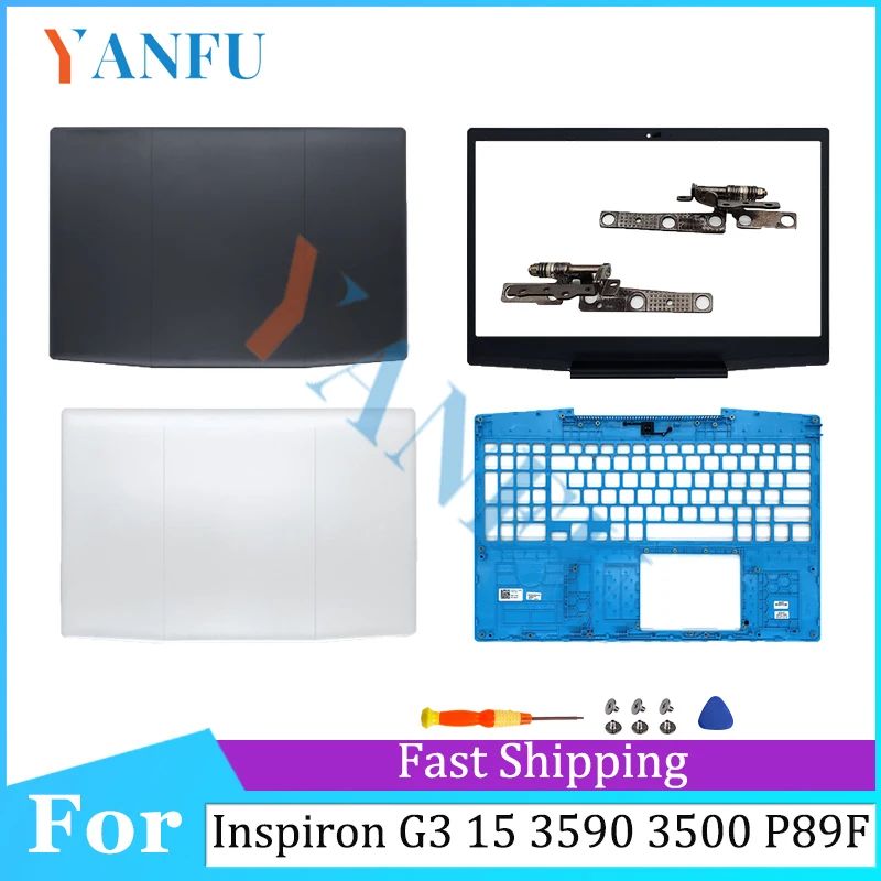 

New For Inspiron G3 15 3590 3500 P89F LCD Back Cover / Front Bezel / Hinges / Screw 0747KP 03HKFN 0YGCNV