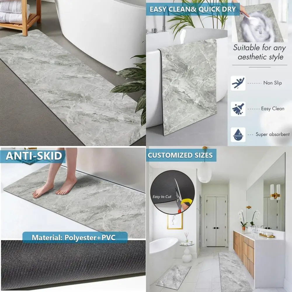 

lita-bath rug custom size-rubber non slip quick dry super absorbent thin rugs fit under door-washable bathroom floor mats for in